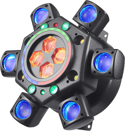 🔥BUY 1 GET 1 FREE ⏰6-in-1 LED RGBW 6 Arms Moving Head DJ Lights