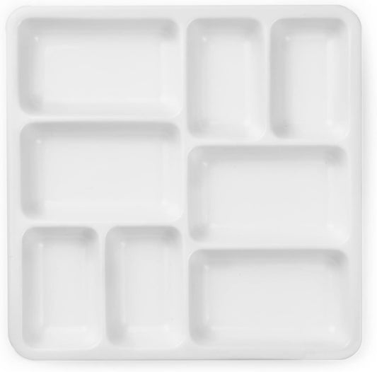 Heavy-Duty Square Ceramic Paint Palette – 9-Well Mixing Tray for Watercolor, Acrylic & Oil Paint – 7" x 7", 18.97oz / 538g