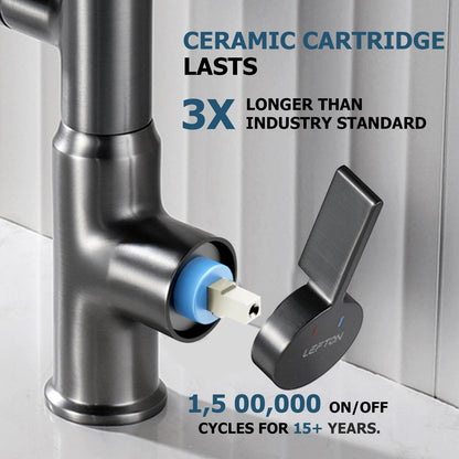 Lefton Rotatable Bathroom Faucet with Temperature Display in Fahrenheit