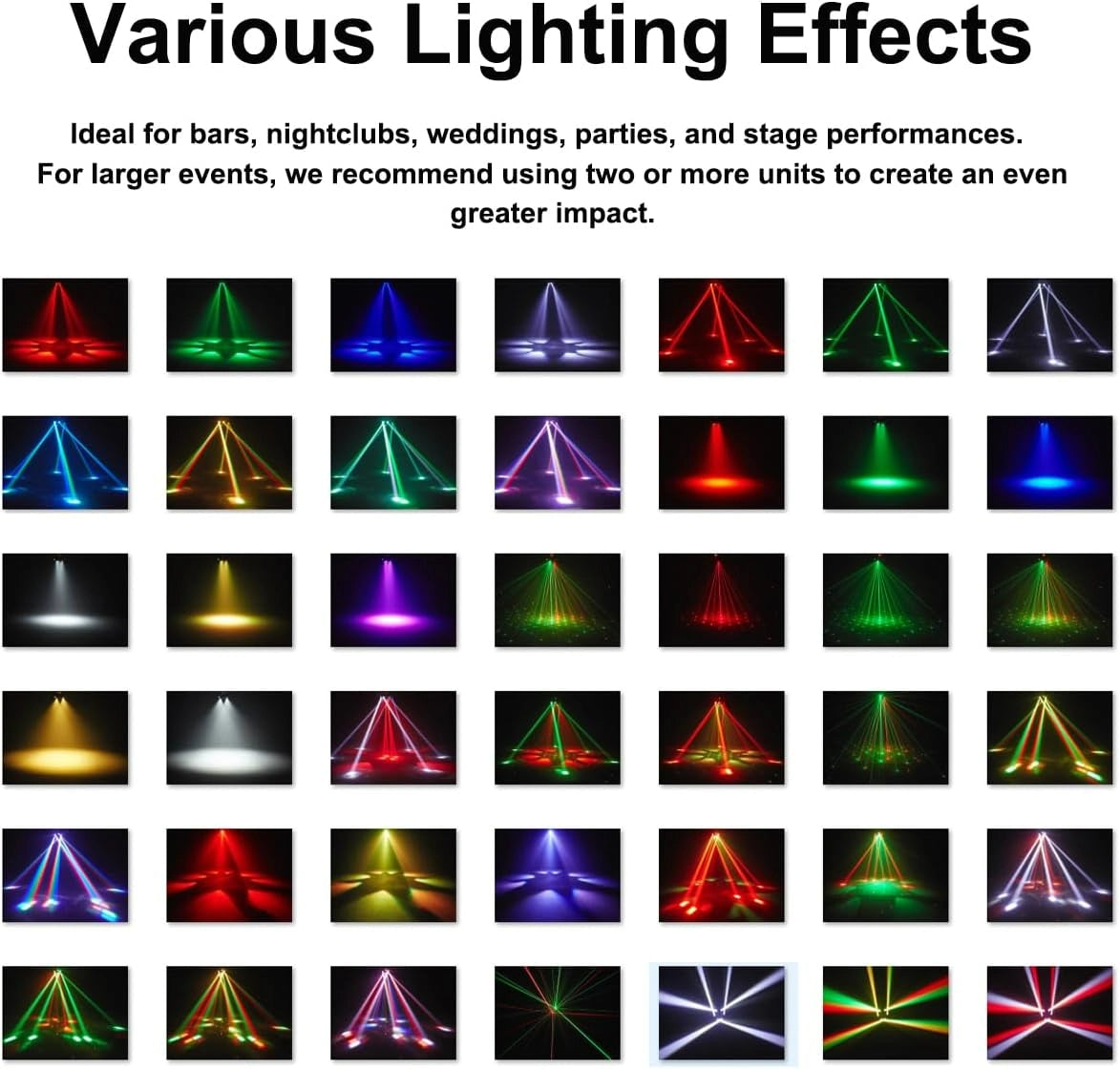 🔥BUY 1 GET 1 FREE ⏰6-in-1 LED RGBW 6 Arms Moving Head DJ Lights