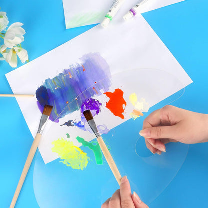 Acrylic Handheld Paint Palette Set (2 Shapes) – Durable & Reusable | 11.8 x 7.9 Inches | Ideal for Watercolor, Acrylic, and Oil Painting