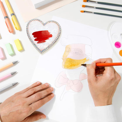 Heart-Shaped Pearl Resin Tray with Rhinestone Edge – Small Display Dish for Jewelry, Nail Art, or Makeup Accessories (7.4 × 7.3cm)