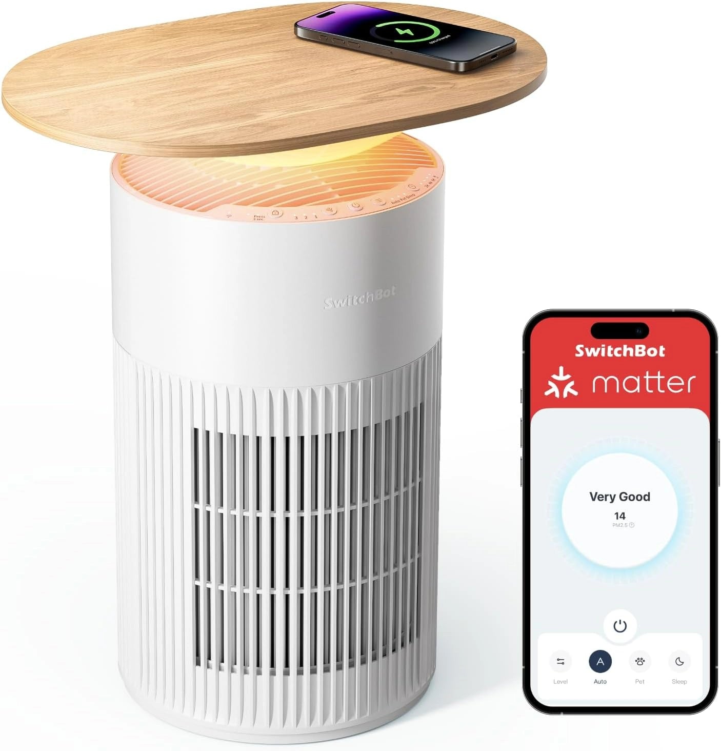 🔥BUY 1 GET 1 FREE ⏰Black Friday Sale $29 🛒 SwitchBot 4 in 1 Air Purifiers Table with Matter