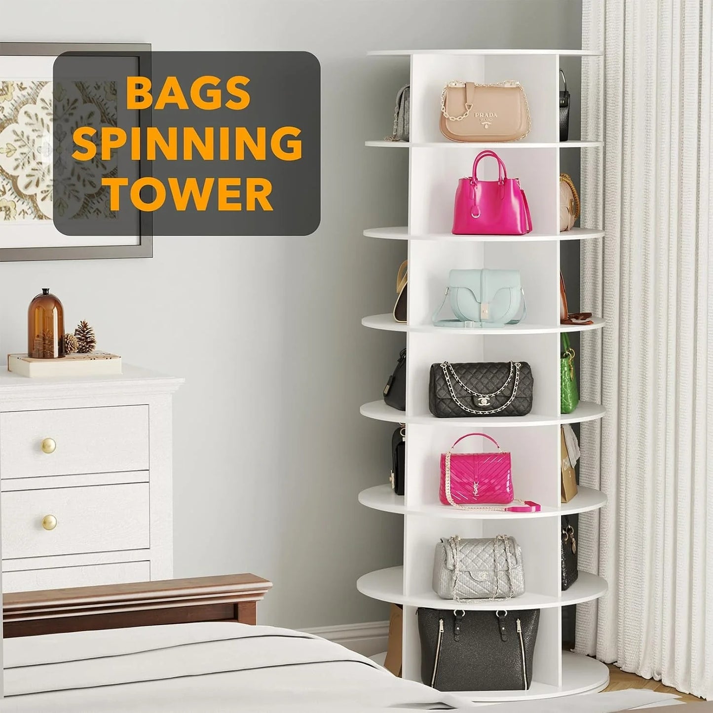SpaceAid Rotating Shoe Rack Tower